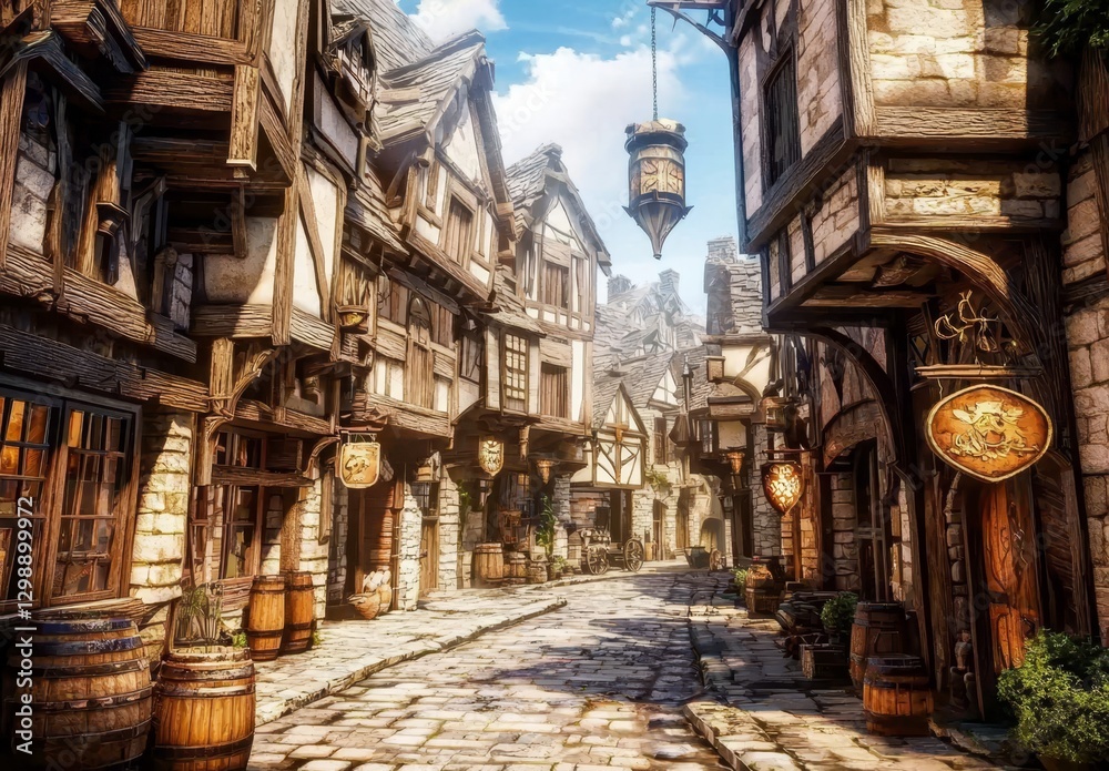 Explore a picturesque medieval setting filled with architectural wonders. Explore a picturesque medieval setting filled with architectural wonders.