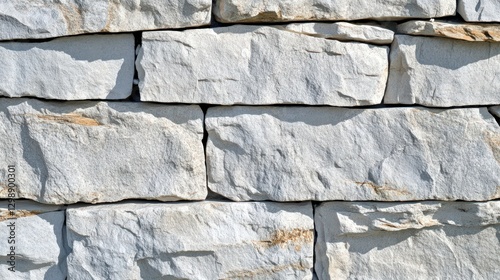 A textured wall of light grey rough stones