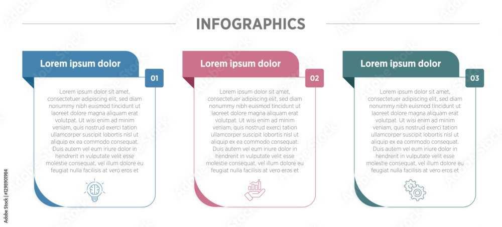 Modern presentation Business infographic template. 3 Step timeline journey. Process diagram, 3 options on white background, Infograph elements vector illustration.