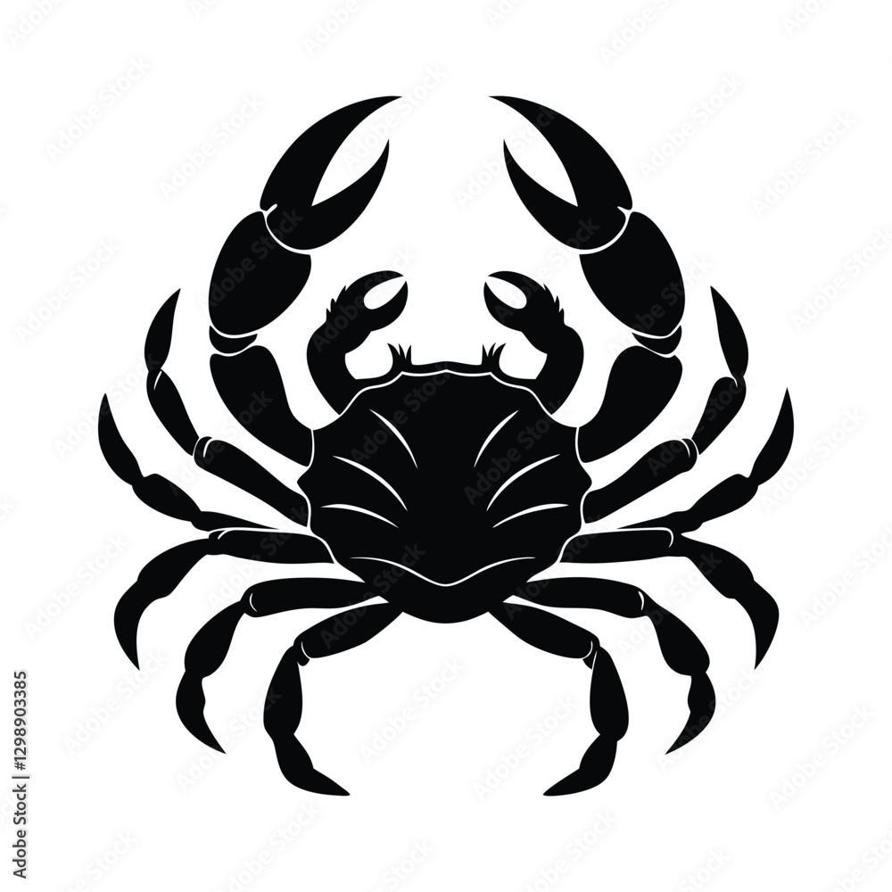 Fototapeta premium Crab silhouette isolated on white background