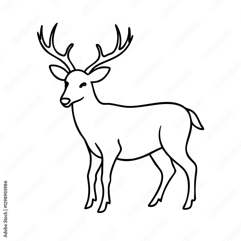 Tribal deer icon with intricate line art patterns. Tribal deer icon with intricate line art patterns.