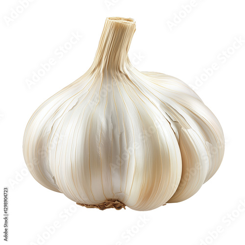 Fresh Garlic Bulb Displayed on a Clean Surface in Natural Light for Culinary Inspiration