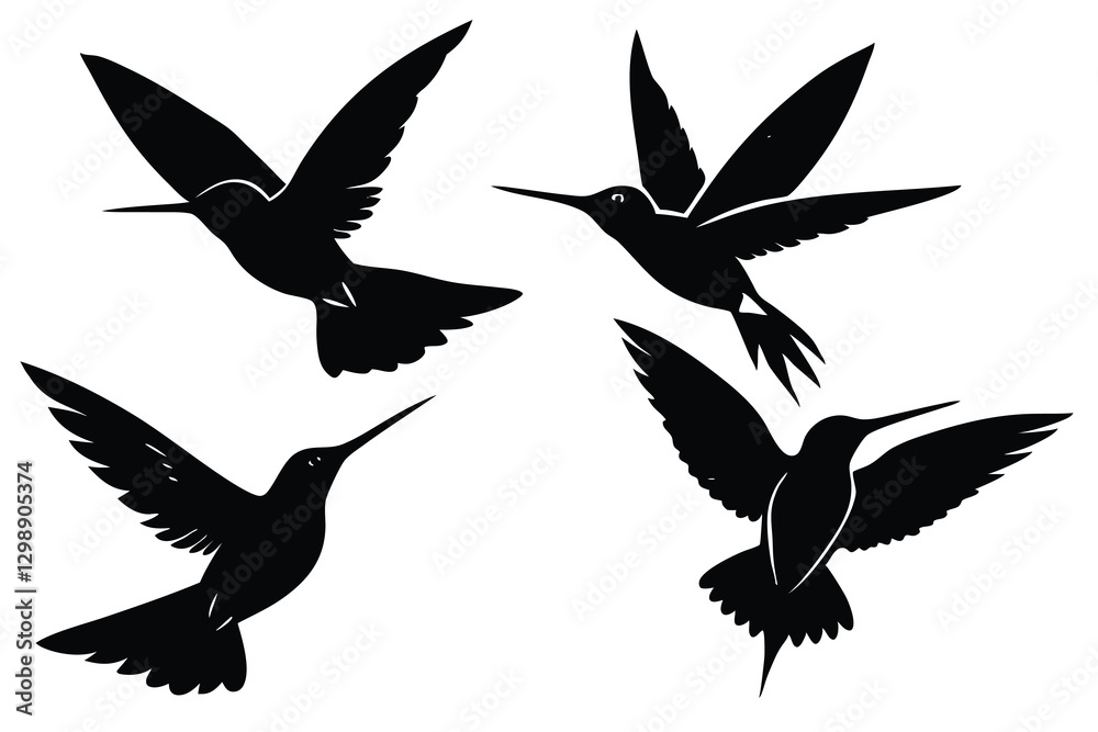Obraz premium set of silhouettes of birds vector