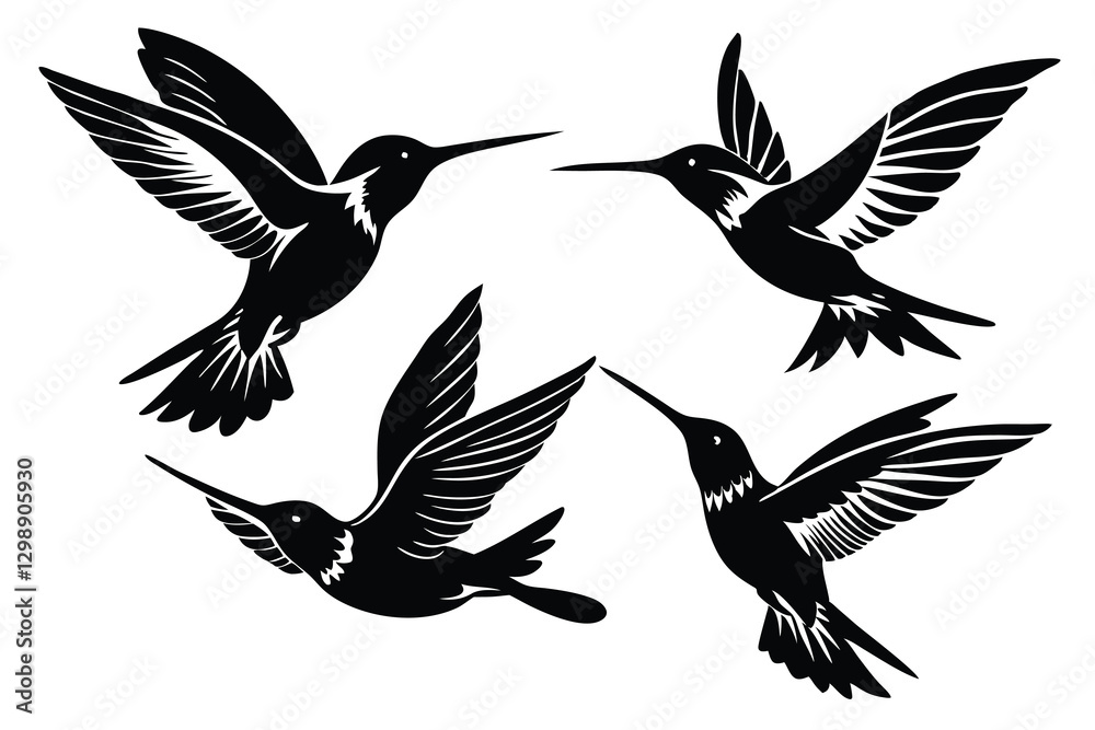 Fototapeta premium set of silhouettes of birds vector