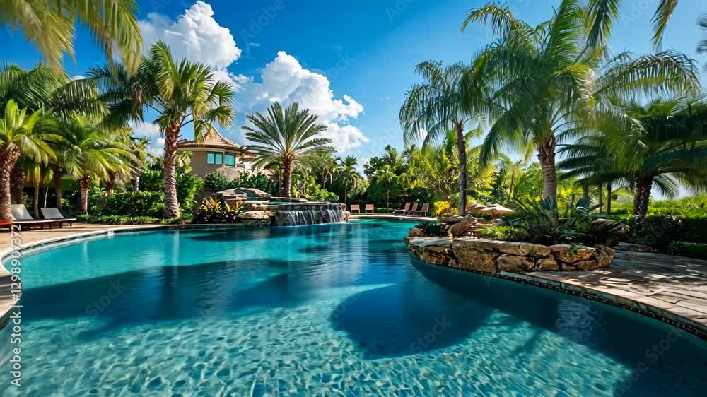 swimming pool in tropical resort swimming pool in tropical resort