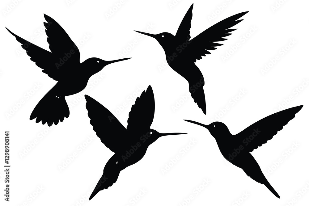 Obraz premium hummingbird in flight vector illustration