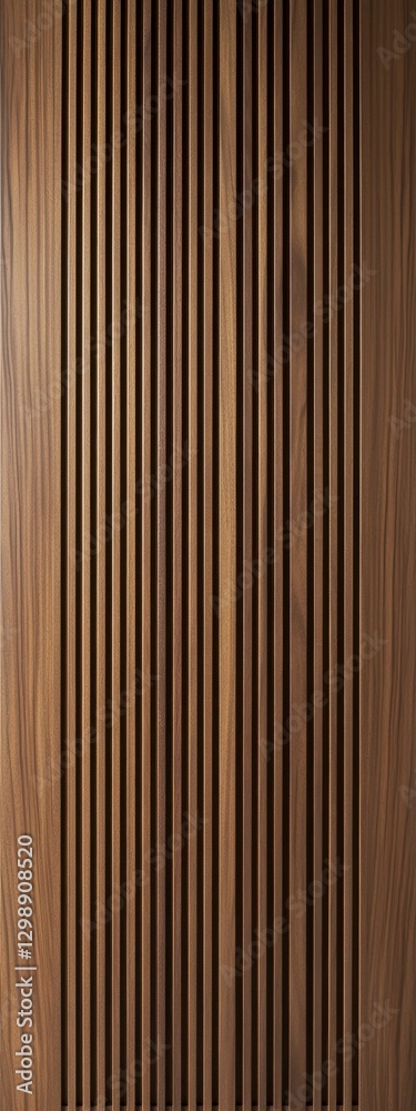 Fototapeta premium Dark Brown Wood Texture with Vertical Grooves Linear Pattern