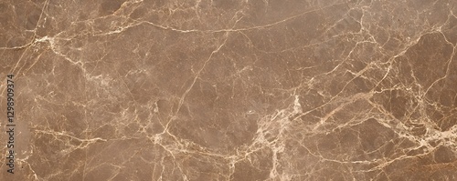 Brown marble surface shows intricate white vein patterns