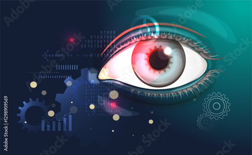 Digital Eye - Cyber Security Concept - Illustration