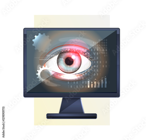 Digital Eye - Cyber Security Concept - Illustration