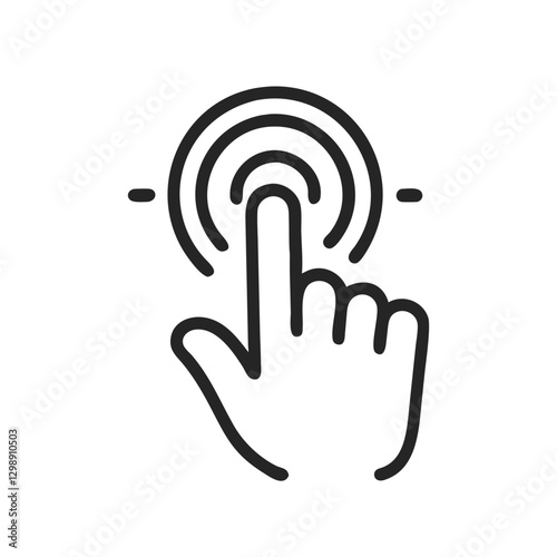 click icon Simple outline illustration. silhouette of a hand clicking