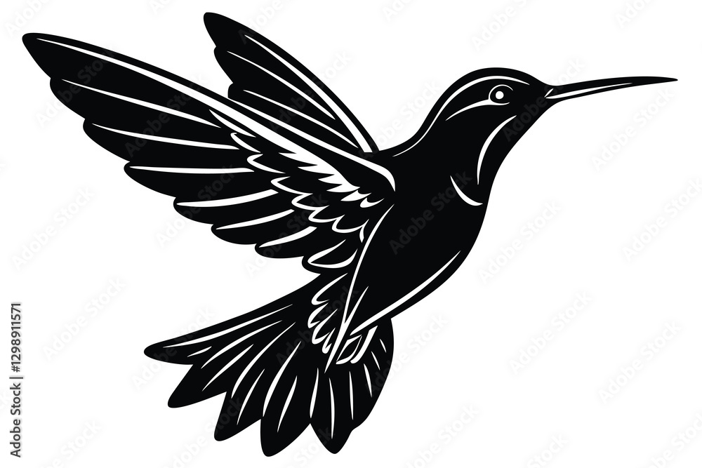 Obraz premium vector illustration of a hummingbird