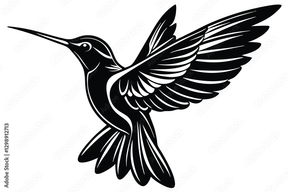 Obraz premium vector illustration of a hummingbird