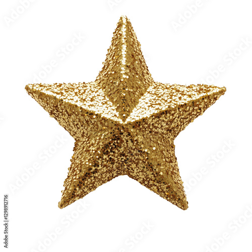 Shiny Gold Star Decoration With Sparkling Sequins for Festive Occasions or Ce...
