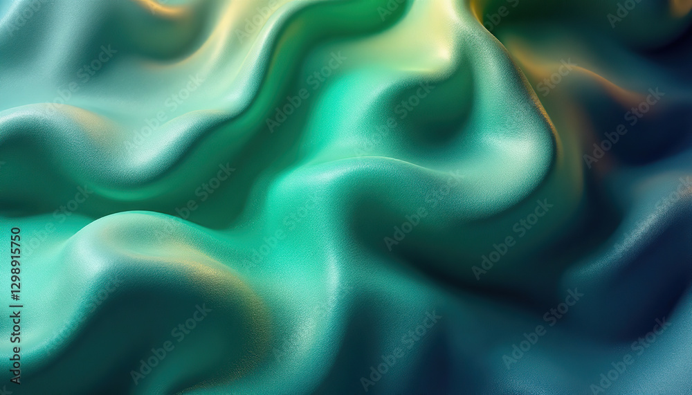 Obraz premium Abstract Teal Green Fluid Wave Background Texture