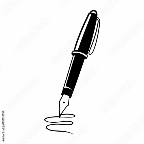 black and white pen writing in white background