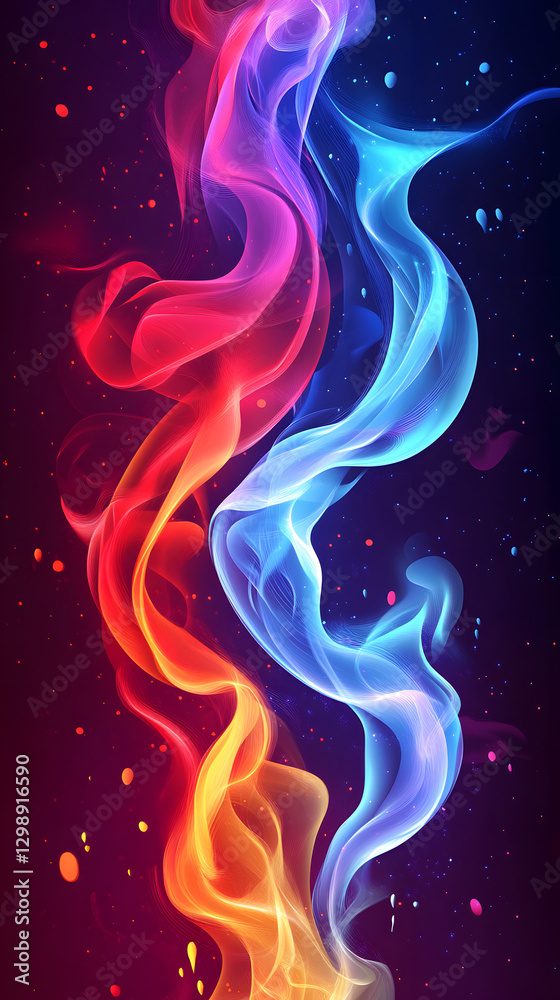 A vector background with two flames, one red and the other blue, representing passion and creativity
A vector background with two flames, one red and the other blue, representing passion and creativity