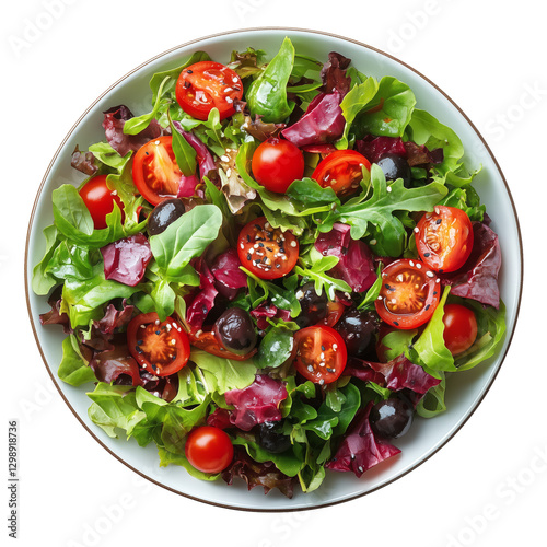 Fresh Salad With Cherry Tomatoes and Mixed Greens in a Bowl Ready to Eat