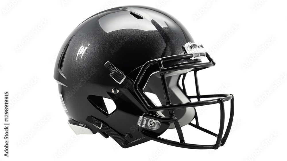 Naklejka premium Black football helmet with transparent background representing american football safety