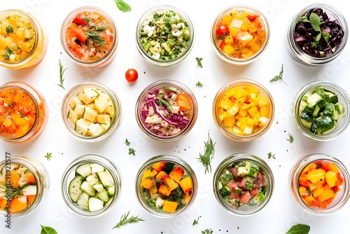 Wallpaper Mural Colorful Assortment of Fresh Vegetables and Herbs in Jars Torontodigital.ca