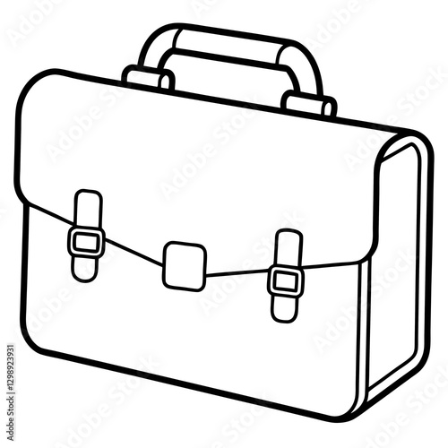 black and white Briefcase vector in white background