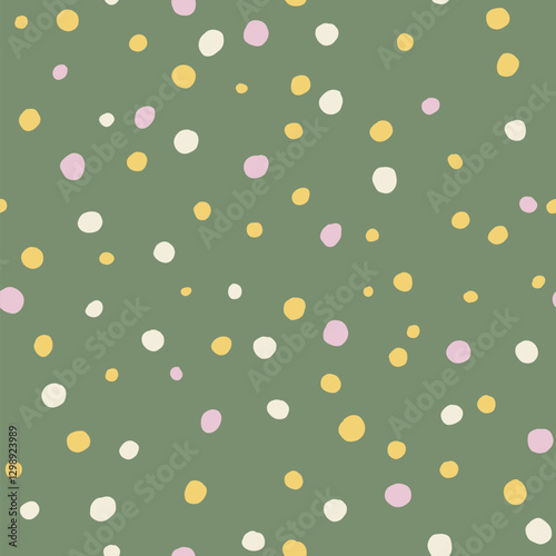 Simple floral blossom seamless pattern. Hand drawn organic illustration