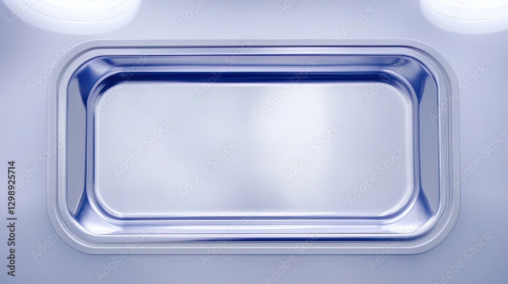 Aerial View of an Empty Tray on a Pristine Airplane Table Surface Aerial View of an Empty Tray on a Pristine Airplane Table Surface