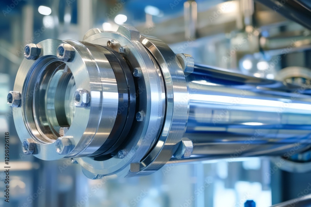 hydraulic cylinder in metallic finish
