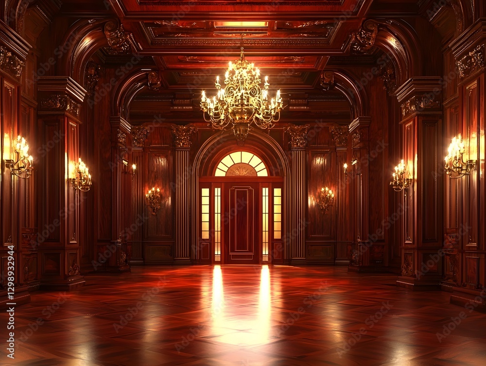 Obraz premium Majestic Ornate Interior of Historic Lavish Royal Estate