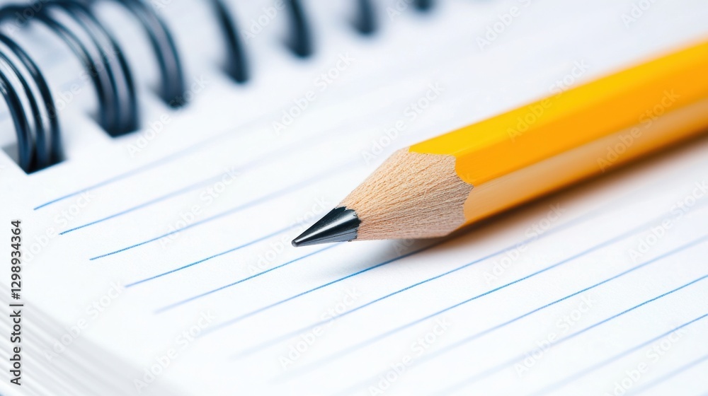 Pencil and notebook on a minimalist background. Pencil and notebook on a minimalist background.