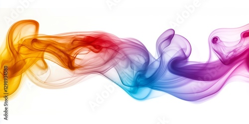 Vibrant colored smoke swirls at ground level creating an abstract backdrop with bold energy and dynamic fluidity, suitable for visual design projects and artistic expressions