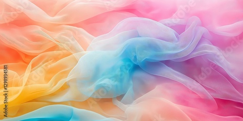 Vibrant neon fog blending into soft pastel gradients creates a surreal abstract aesthetic with a dreamlike quality and rich color combinations