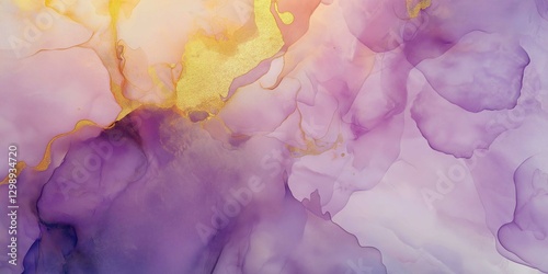 Elegant watercolor abstract background showcasing dreamy pastel purples and yellows with soft gradients and airy textures, ideal for creative projects and designs