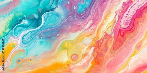Abstract background featuring radiant watercolor splashes in vibrant rainbow tones with soft textured edges and a playful design for creative projects