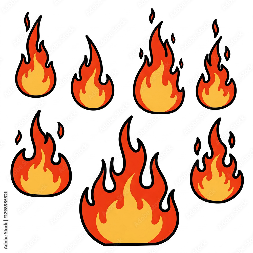 hand drawn fire