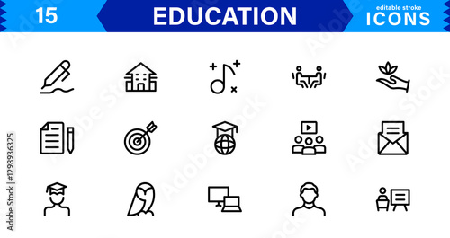 Education Icon Set. High-Quality Vector Icons for Schools, Teachers, Learning, and Academic Institutions