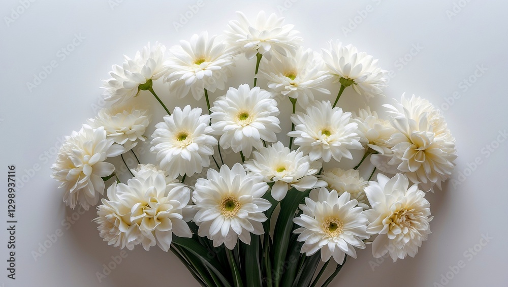 Fototapeta premium Elegant white flower bouquet on white background