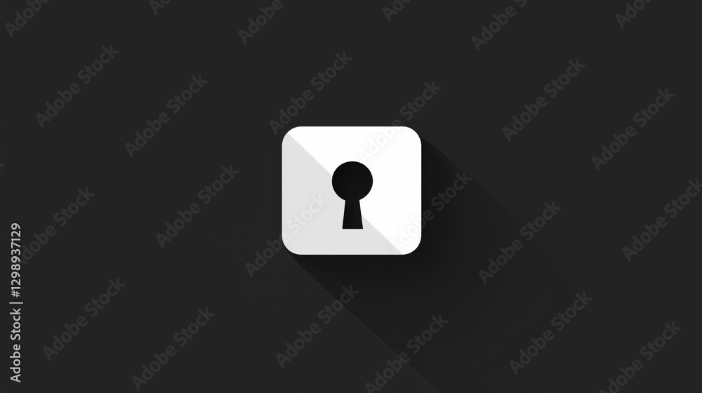 A minimalist keyhole icon displayed on a dark background with a subtle shadow effect. A minimalist keyhole icon displayed on a dark background with a subtle shadow effect.