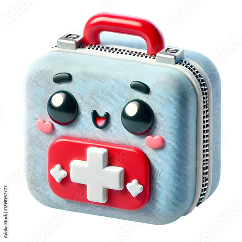 Cute 3d trousse de secours design isolated on white background