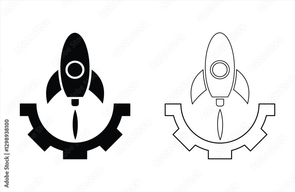 Project launch icon. Vector illustration Project launch icon. Vector illustration