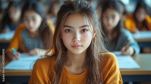 Wallpaper Mural Focused Student in Classroom Torontodigital.ca