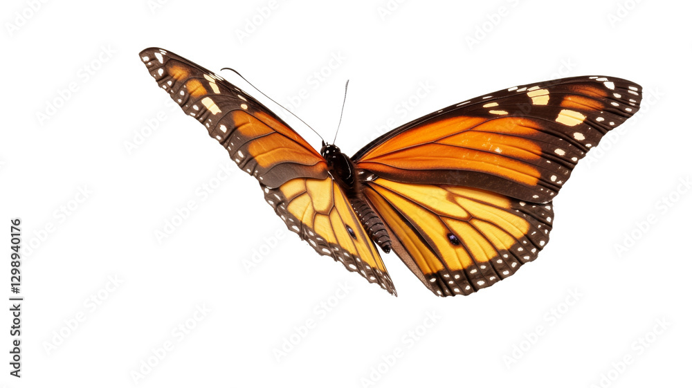 Monarch butterfly flying with transparent background Monarch butterfly flying with transparent background