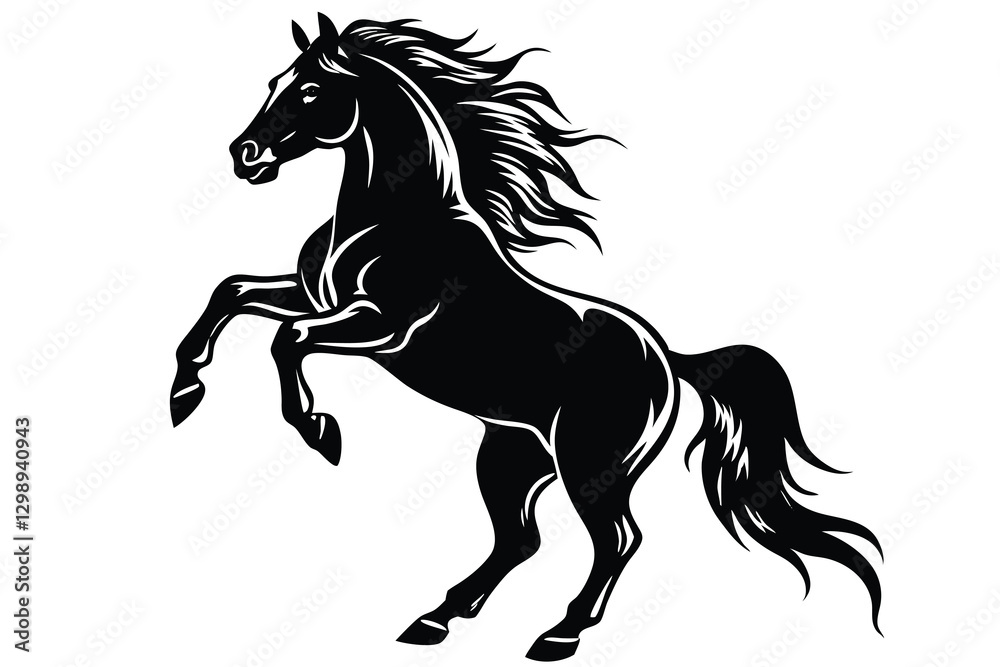Obraz premium black horse vector illustration