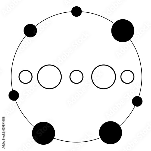 cropped circle made of smaller circles.