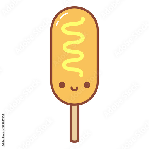 happy corn dog cartoon