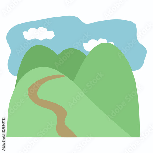 nature scenery hills semi flat