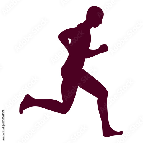 Motion Silhouette: Dynamic silhouette of a person engaged in vigorous running, conveying energy and movement, ideal for themes of exercise and athleticism.