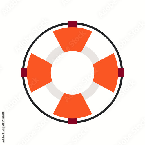 Life Saver Icon: A simplified illustration of a life buoy, a crucial symbol of safety and rescue, designed with bold colors and clean lines.