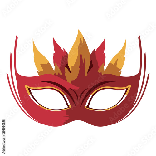 Mysterious Mask: A vibrant mask, adorned with ornate feathers, exudes an air of intrigue and elegance, hinting at festivities and hidden identities.