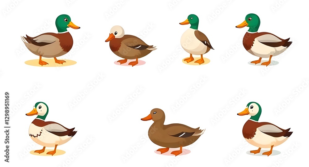 Fototapeta premium set of ducks